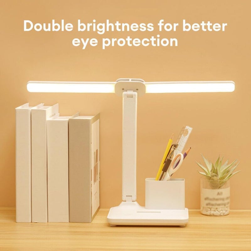 JILMAJ 3 Colour Mode LED StudyTableDesk Lamp with Pen Holder Reading Light with USB RechargeableAdjustable BrightnessFlexible Study Table for Students - Image 3
