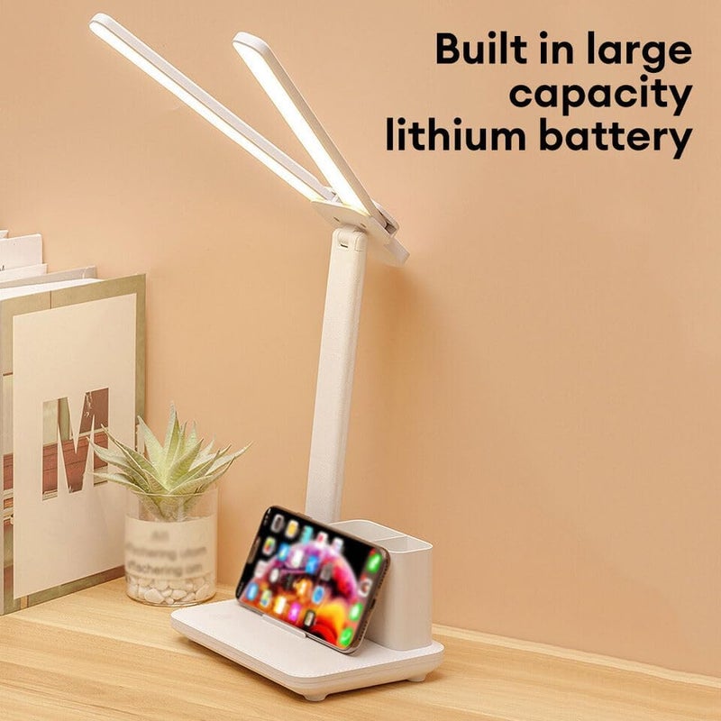 JILMAJ 3 Colour Mode LED StudyTableDesk Lamp with Pen Holder Reading Light with USB RechargeableAdjustable BrightnessFlexible Study Table for Students - Image 4