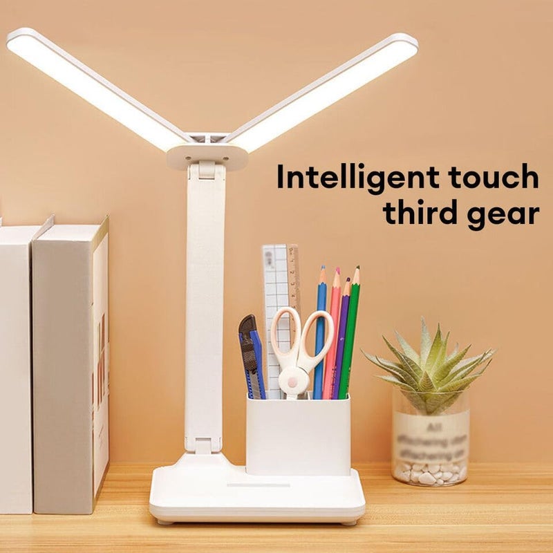 JILMAJ 3 Colour Mode LED StudyTableDesk Lamp with Pen Holder Reading Light with USB RechargeableAdjustable BrightnessFlexible Study Table for Students - Image 5