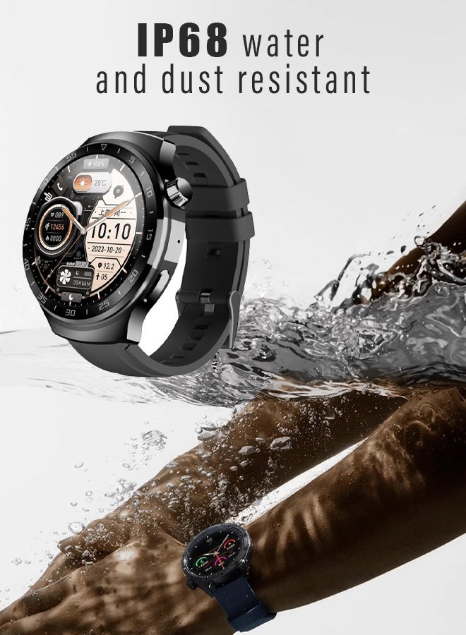 Smart watch for body detection with Bluetooth calling function (answer/make calls), fitness tracking watch with sleep monitoring function, suitable for iPhone/Android, IP68 waterproof - Image 1