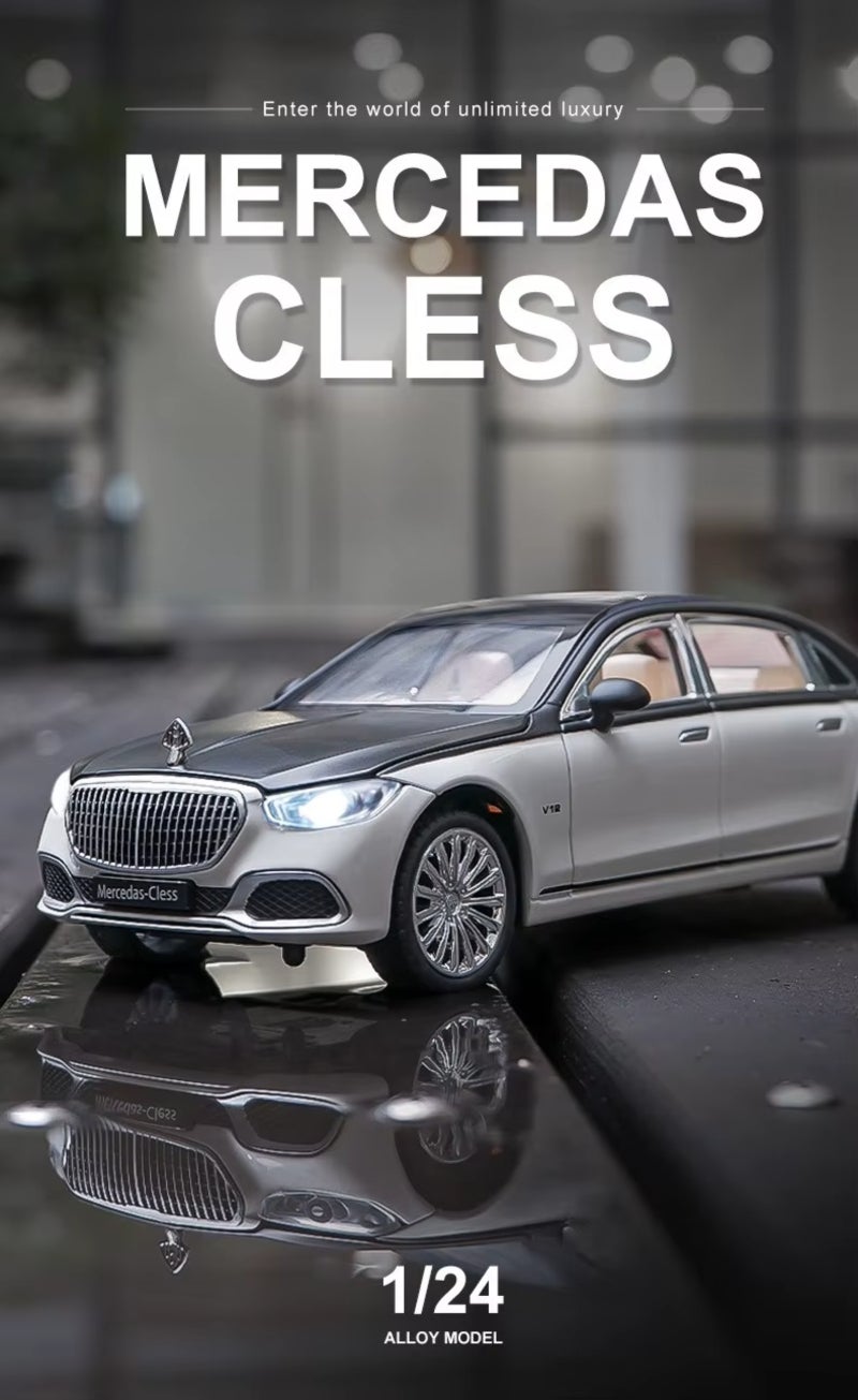 Benz Maybach S680 1:24 Scale Diecast Model Car With Pullback Action - Premium Zinc Alloy Metal SUV With Engine Sound Simulation For Home Decor - Image 3