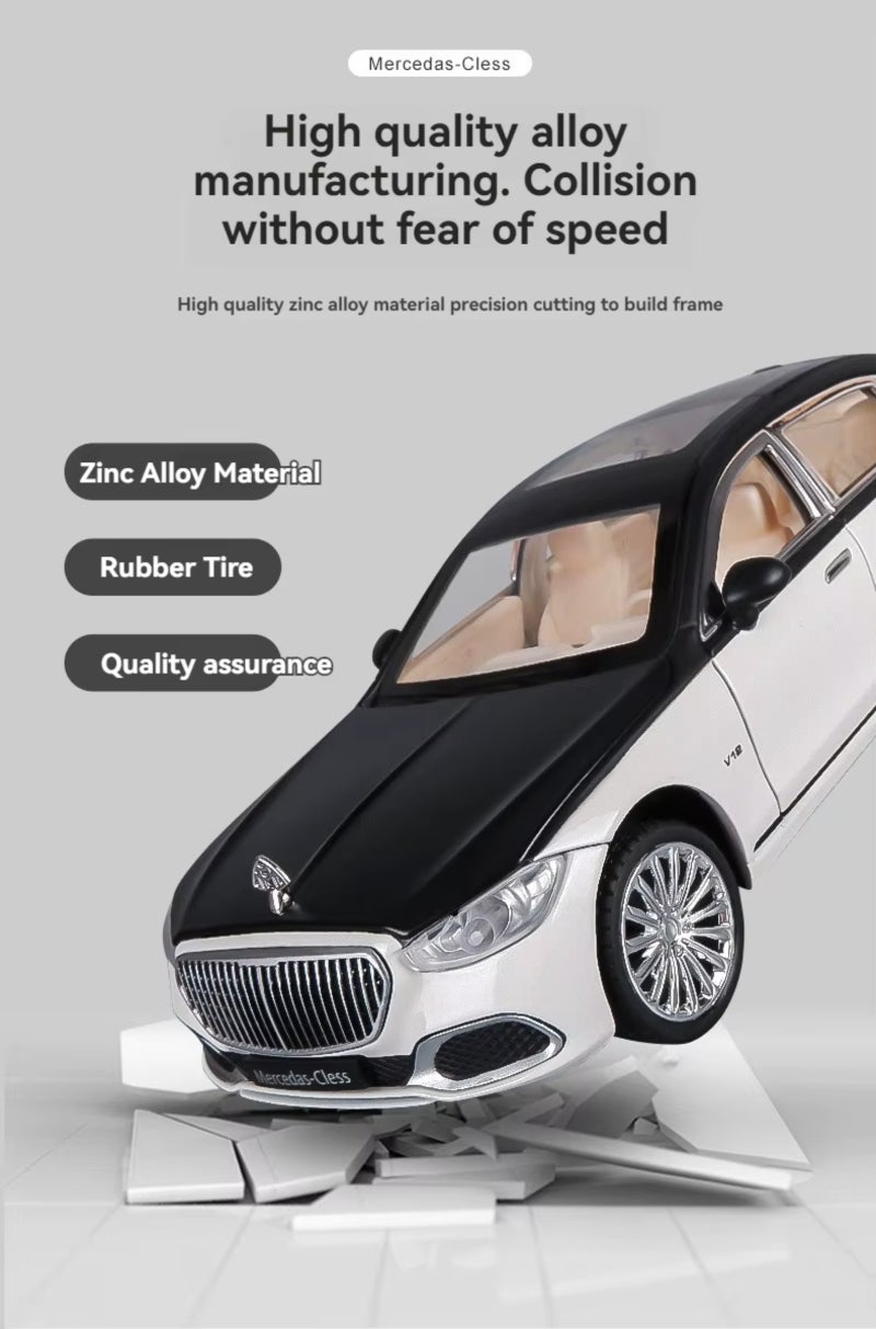 Benz Maybach S680 1:24 Scale Diecast Model Car With Pullback Action - Premium Zinc Alloy Metal SUV With Engine Sound Simulation For Home Decor - Image 5