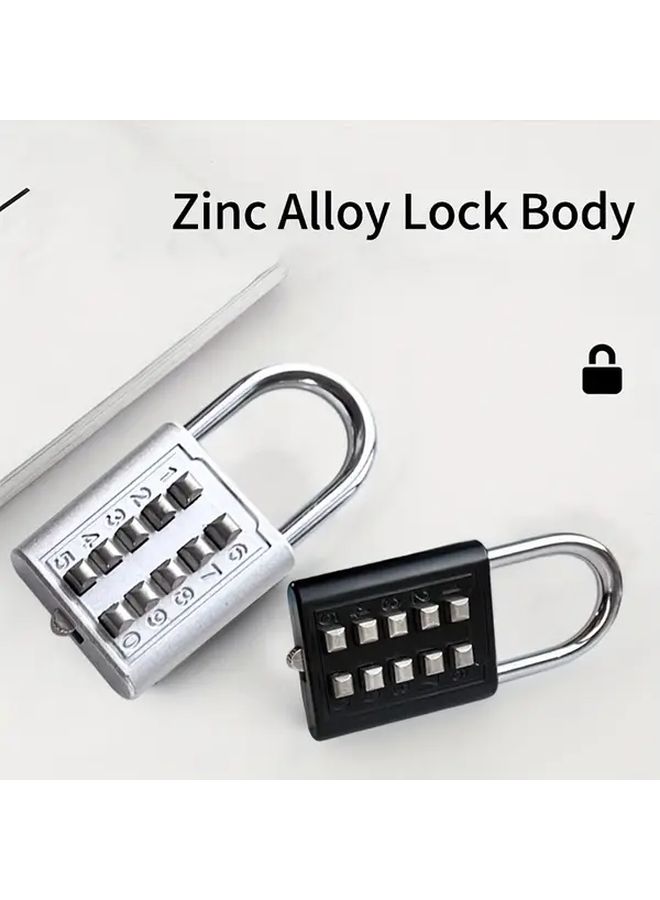 Heavy Duty Silvery 2pcs Combination Padlock 4 Digit for Luggage Bags Cabinets Travel - Image 5