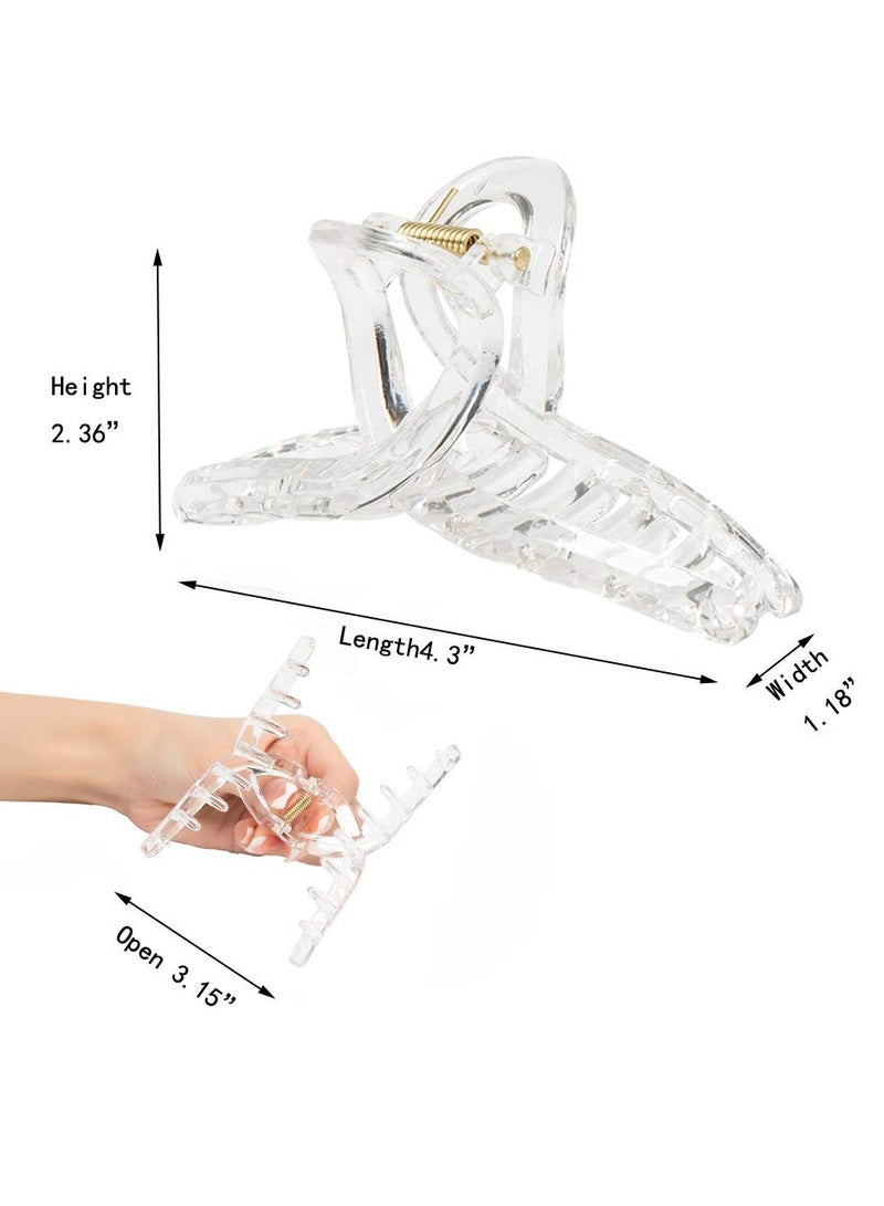 Goolsky Clear Claw Clips for Thick/Fine/Thin Hair, Strong Holding Large Jaw Polycarbonate Clips for Women (3 pcs) - Image 4