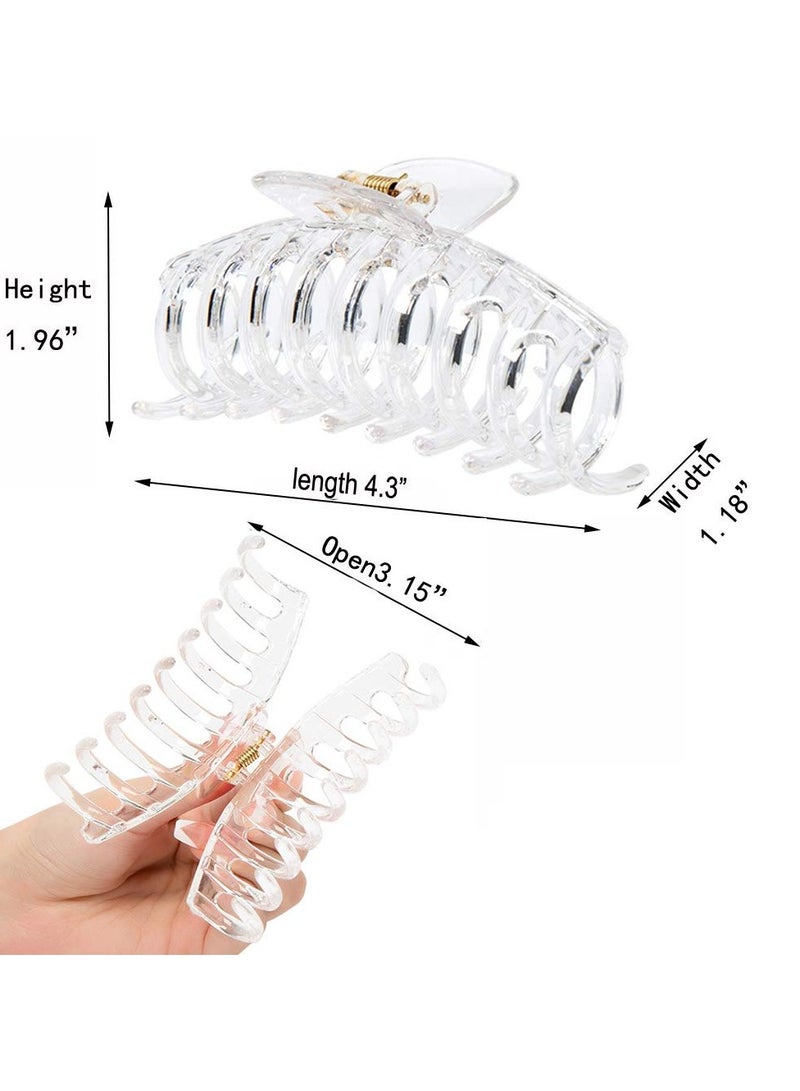 Goolsky Clear Claw Clips for Thick/Fine/Thin Hair, Strong Holding Large Jaw Polycarbonate Clips for Women (3 pcs) - Image 3