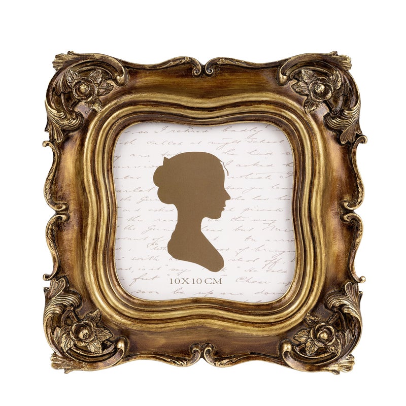 Sunlit إطار الصورة المضاءة بأشعة الشمس 4x4 بوصة فاخرة إطارات مربعة مربعة مع الزجاج الأمامي صورة عرض الجدار الجدار معلقة أفكار الهدايا البرونزية - Image 1