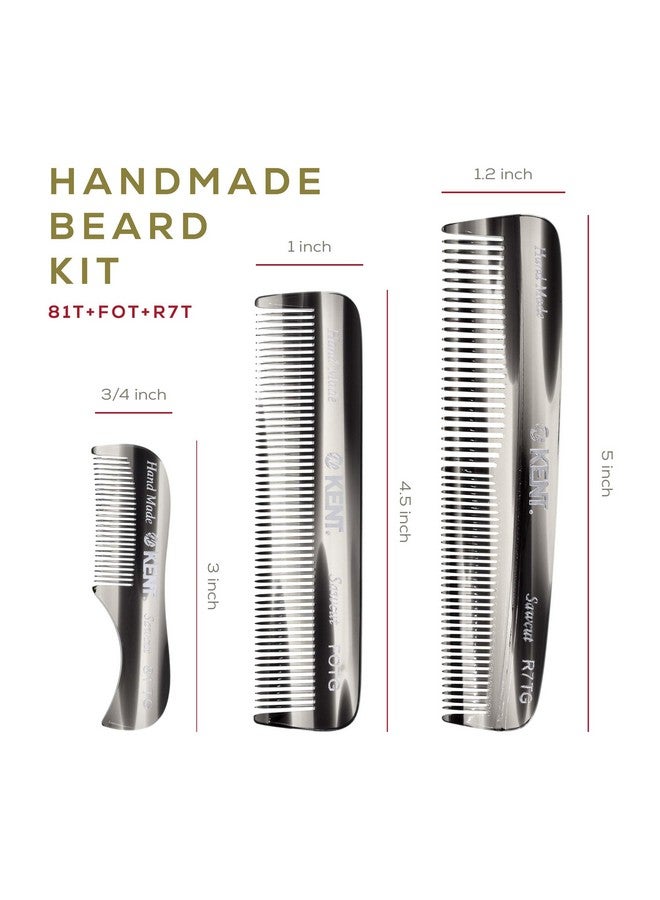 كينت أمشاط للرجال مجموعة مشط اللحية جيب مشط اللحية عدة للرجال للسفر والرعاية المنزلية مشط الشارب للرجال مشط صغير اللحية أمشاط للرجال الاستمالة اليدوية مشط كينت رجالي مجموعة العناية باللحية - Image 2