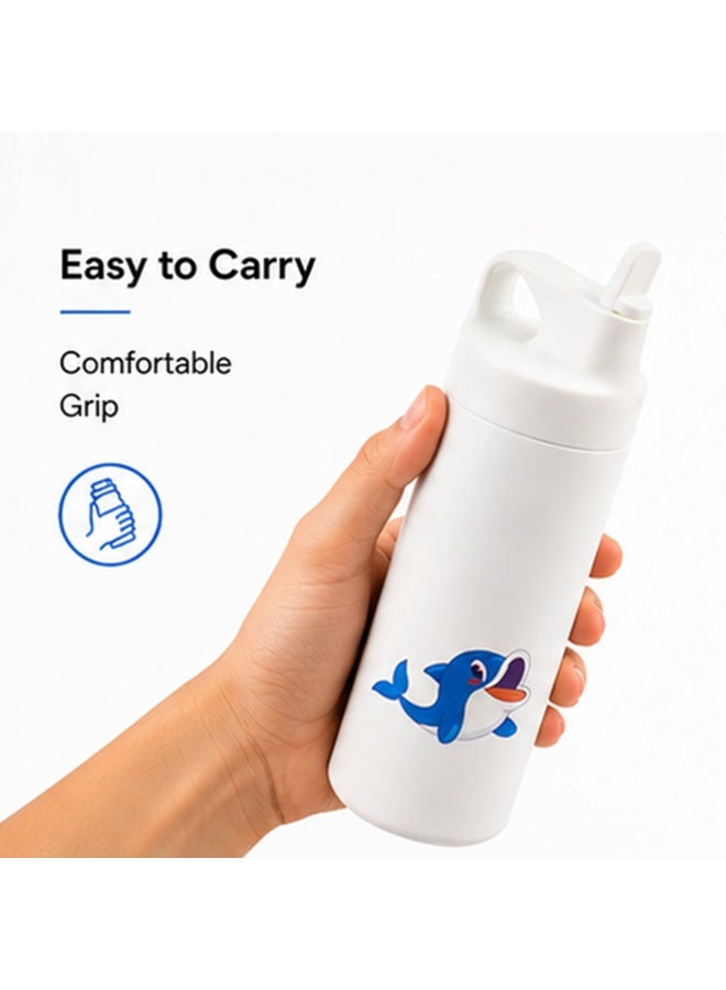 Cocobee-Stainless Steel Vacuum Flask, High Quality Food Grade Material, Leakproof, Odour Free, 550Ml, 3 Years+ - White - Image 3