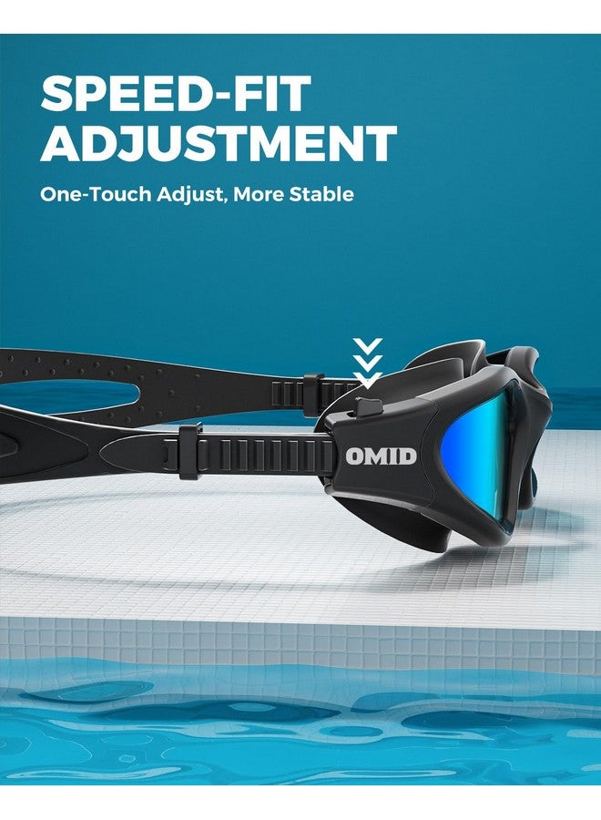 OMID نظارات السباحة P2 Lite نظارات سباحة مريحة مضادة للضباب ومضادة للتسرب وحماية من الأشعة فوق البنفسجية ورؤية واضحة وواضحة للرجال والنساء والشباب البالغين (ذهبي) - Image 5