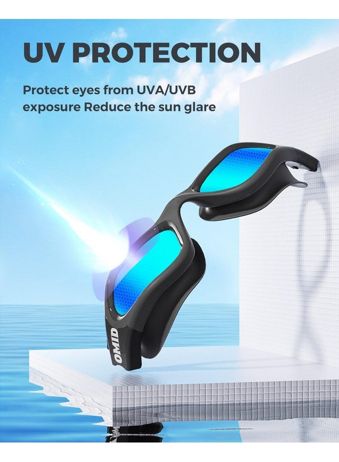 OMID نظارات السباحة P2 Lite نظارات سباحة مريحة مضادة للضباب ومضادة للتسرب وحماية من الأشعة فوق البنفسجية ورؤية واضحة وواضحة للرجال والنساء والشباب البالغين (ذهبي) - Image 3