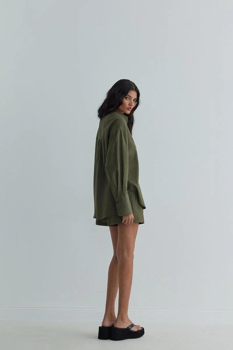 سود كوليكشن Khaki Mild Pocket Basic Shirt