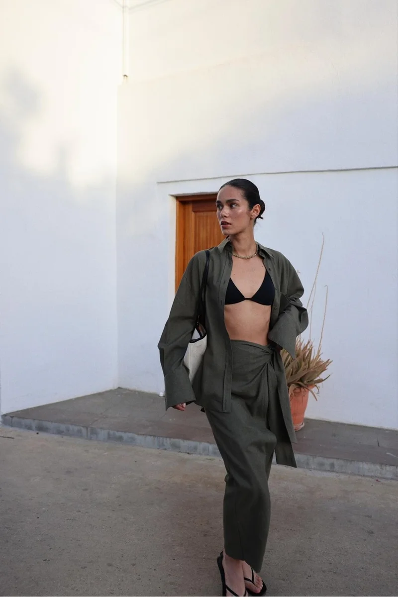 سود كوليكشن Khaki Mild Pocket Basic Shirt