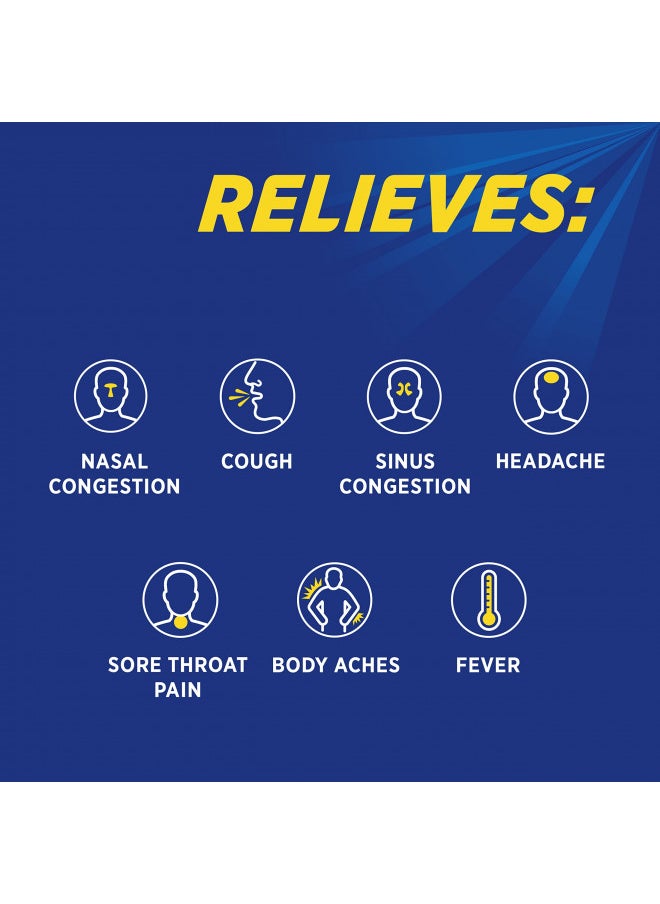 Daytime Severe Cold Relief Powder, Cold and Cough Medicine Powder Packets, Honey Lemon Flavors - 6 Packets