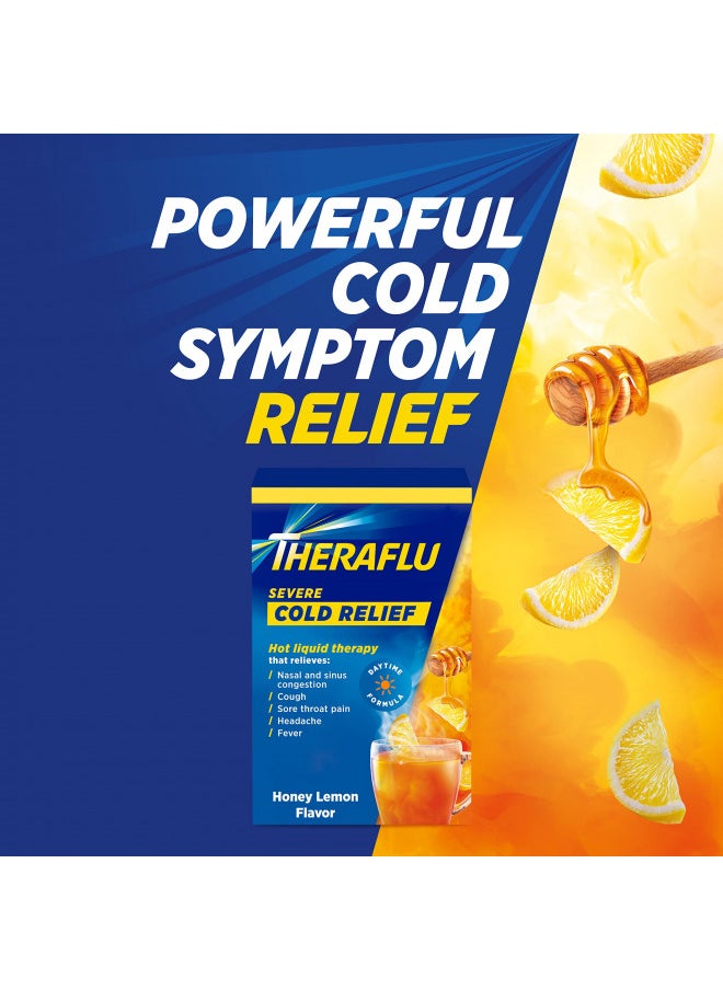 Daytime Severe Cold Relief Powder, Cold and Cough Medicine Powder Packets, Honey Lemon Flavors - 6 Packets