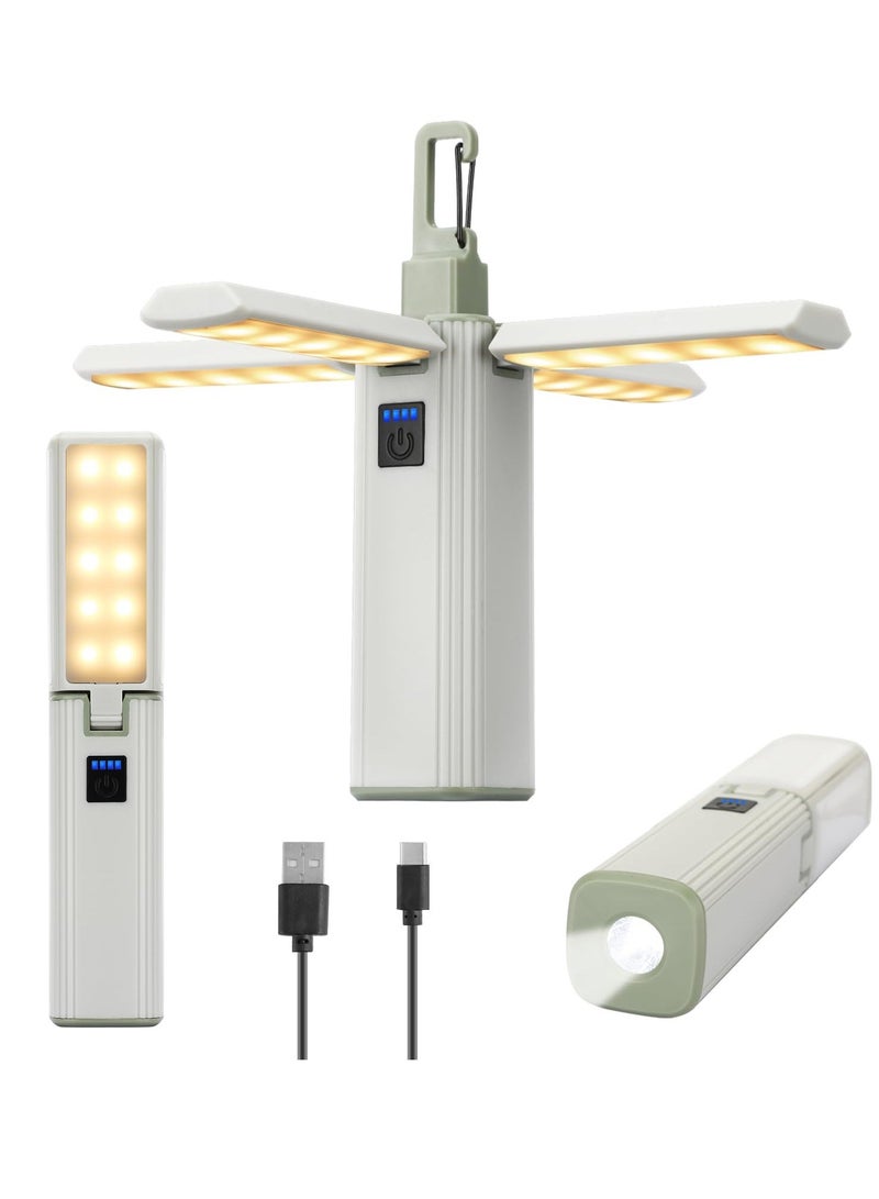 Foldable Camping Lantern Light Flashlight, Rechargeable 1000 LM, 2000mAh, Dimmable Camping Lantern Flashlight, Camping Essentials, IPX4 Waterproof LED Lantern, Camping Light For Hiking, Power Outages - Image 1