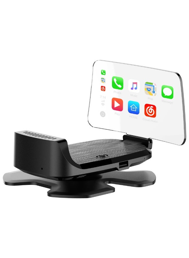 Car Head Up Display HUD with Voice Control, CarPlay & CarLife Support, Adjustable Dashboard Projection Screen - Image 1