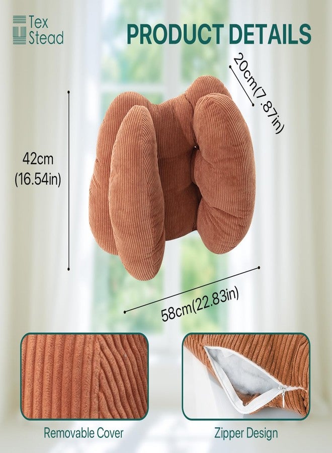 تكستيد وسادة دعم أسفل الظهر من تيكستيد، وسادة دعم الظهر من ثلاثة جوانب للكرسي/الكرسي المريح/الأريكة/السرير، وسادة لتخفيف آلام أسفل الظهر أثناء الجلوس (بنفسجي) - Image 4
