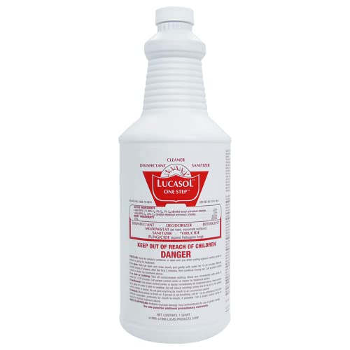 Lucasol One Step Disinfectant, 1 Quart (32 Ounce), All Purpose Cleaner Spray For Hospitals, Barber Supplies, Household Essentials, School, Salons, Household Cleaning And More - Image 1