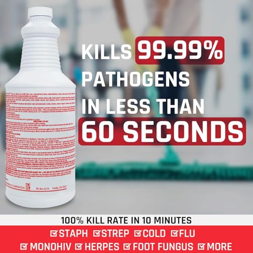 Lucasol One Step Disinfectant, 1 Quart (32 Ounce), All Purpose Cleaner Spray For Hospitals, Barber Supplies, Household Essentials, School, Salons, Household Cleaning And More - Image 2