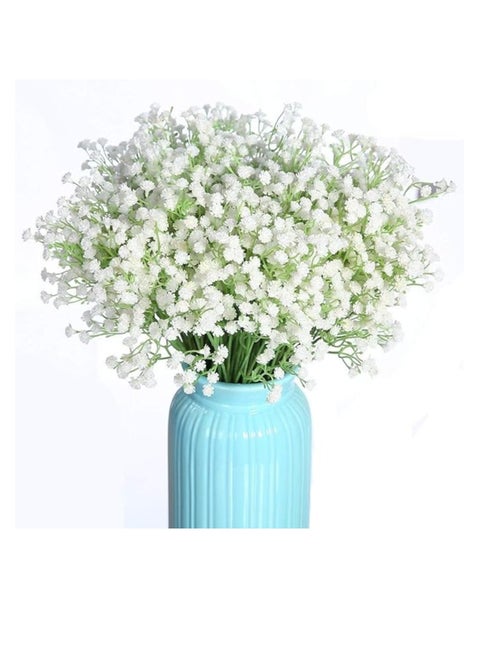 4 Pcs Gypsophila Artificial Flowers, Baby Breath Gypsophila Plastic Fake Plants ForWedding Bridal Bouquet Party Indoor Outdoor Decorate (White)