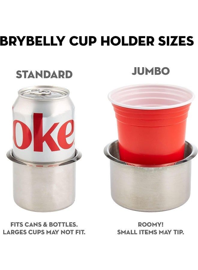 Brybelly 10 Regular Silver Drop-in Cup Holders for Poker and Card Tables- 2.3 in Tall x 3.18 in Wide, for Beer & Water Bottles, Cans - Image 5