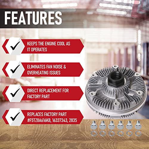 AA Ignition Replacement Radiator Fan Clutch - Compatible with Ford Vehicles - E-350 Econoline Club Wagon, F Super Duty, F-250, F59 - Replaces F5TZ8A616KB, 16337343, 2835-1993, 1994, 1995, 1996, 1997 - Image 2