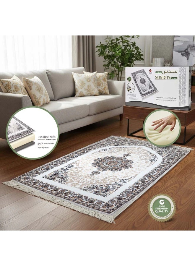 SUNDUS Prayer Mat Premium A luxurious prayer mat that provides comfort with a medical memory foam filling that supports the knees and relieves pressure during prostration. - Image 2