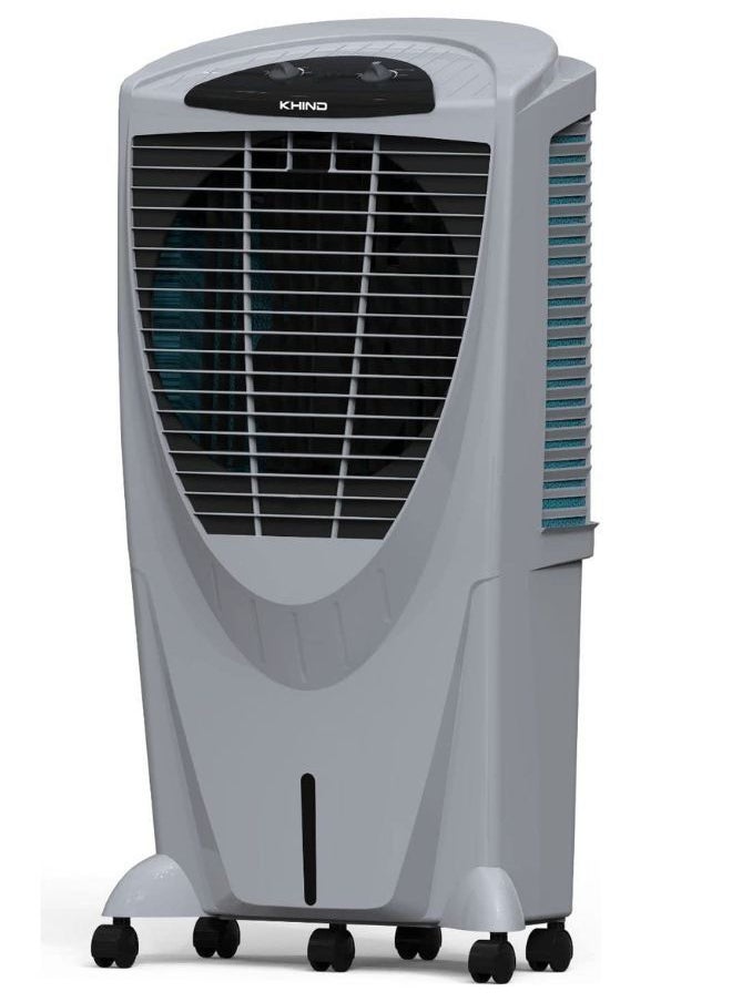 KHIND - KHIND Glacier-4D Desert Cooler with 4 Dimensional Air Intake, Honeycomb Pads, Activated Silver Cation for Fresher Air- (80L, Grey) - Image 1