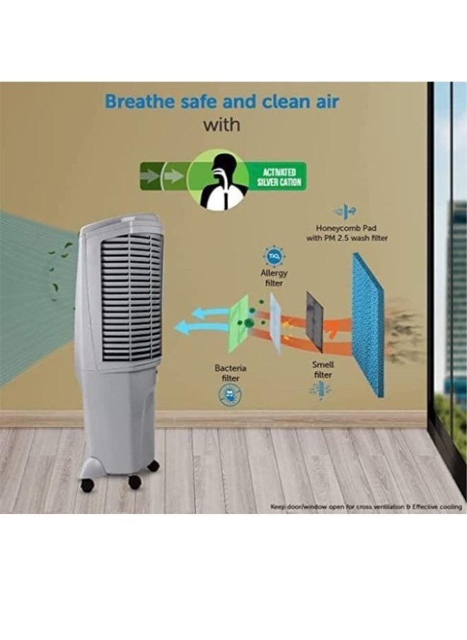 KHIND - KHIND Glacier-4D Desert Cooler with 4 Dimensional Air Intake, Honeycomb Pads, Activated Silver Cation for Fresher Air- (80L, Grey) - Image 1