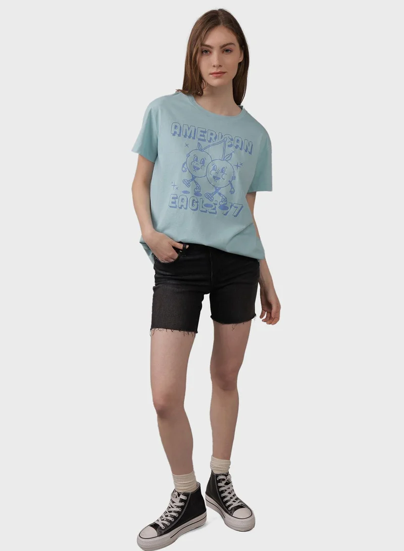 American Eagle Crew Neck Boyfriend T-Shirt