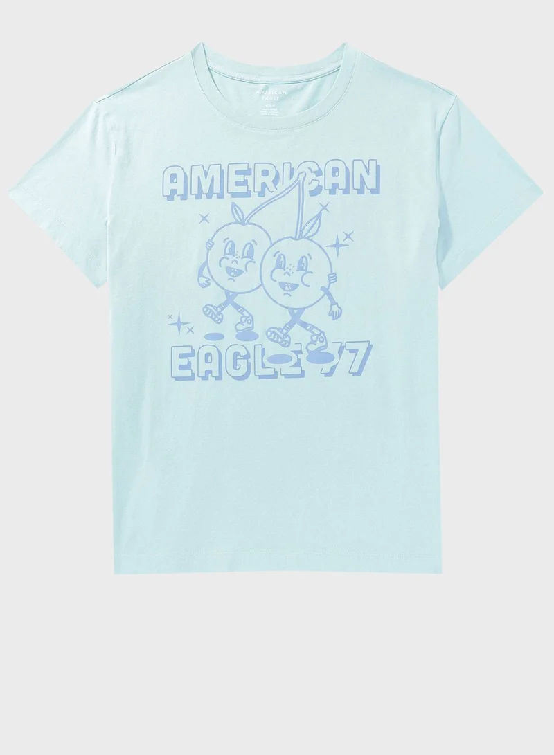 American Eagle Crew Neck Boyfriend T-Shirt