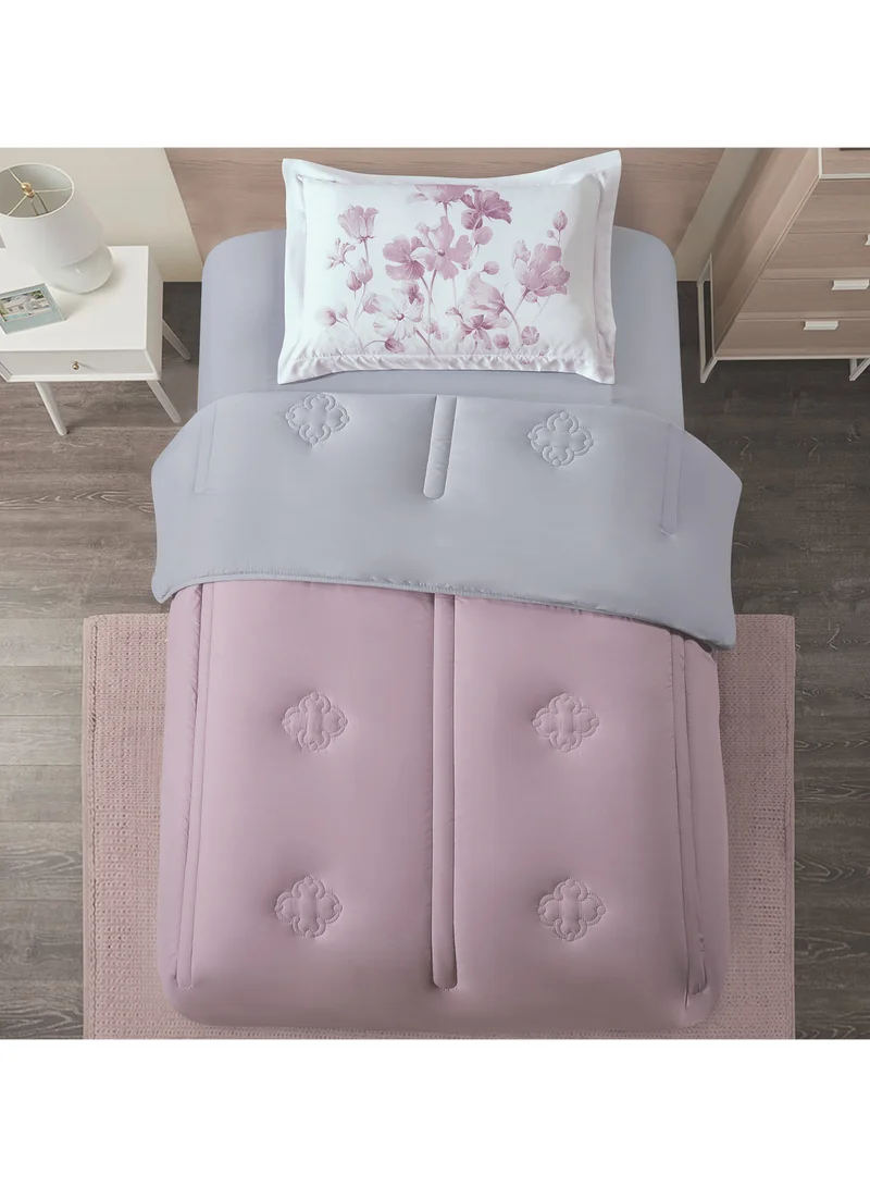 Donetella Bedding Comforter Set, Single Size 170x230 cm - 2-Pcs Digital Print Quilted Bed Set, Microfiber Fabric - 1 Comforter And  1 Pillow Sham