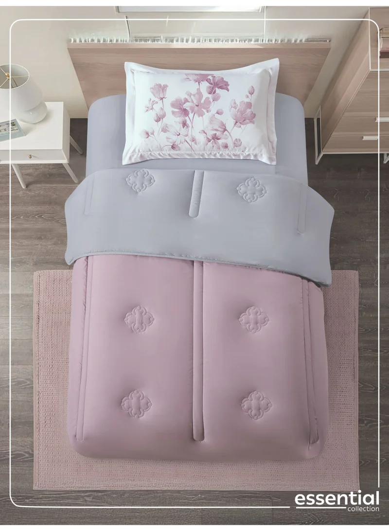 Donetella Bedding Comforter Set, Single Size 170x230 cm - 2-Pcs Digital Print Quilted Bed Set, Microfiber Fabric - 1 Comforter And  1 Pillow Sham