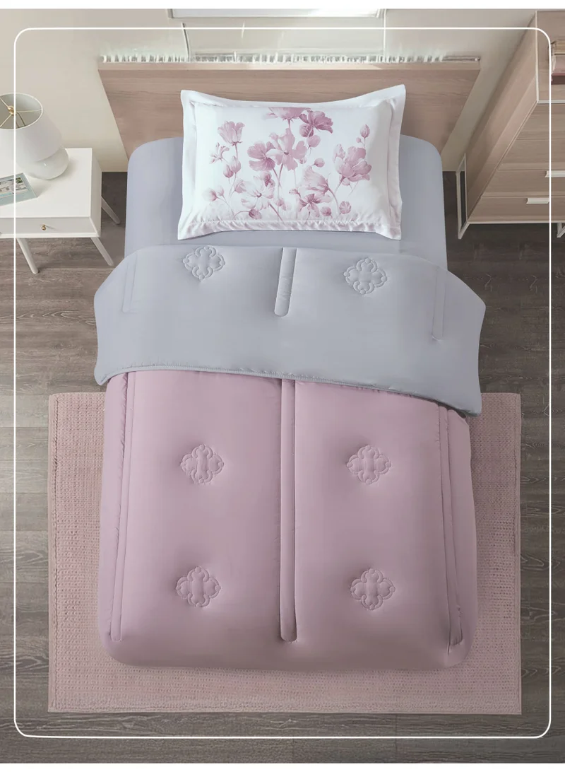 Donetella Bedding Comforter Set, Single Size 170x230 cm - 2-Pcs Digital Print Quilted Bed Set, Microfiber Fabric - 1 Comforter And  1 Pillow Sham