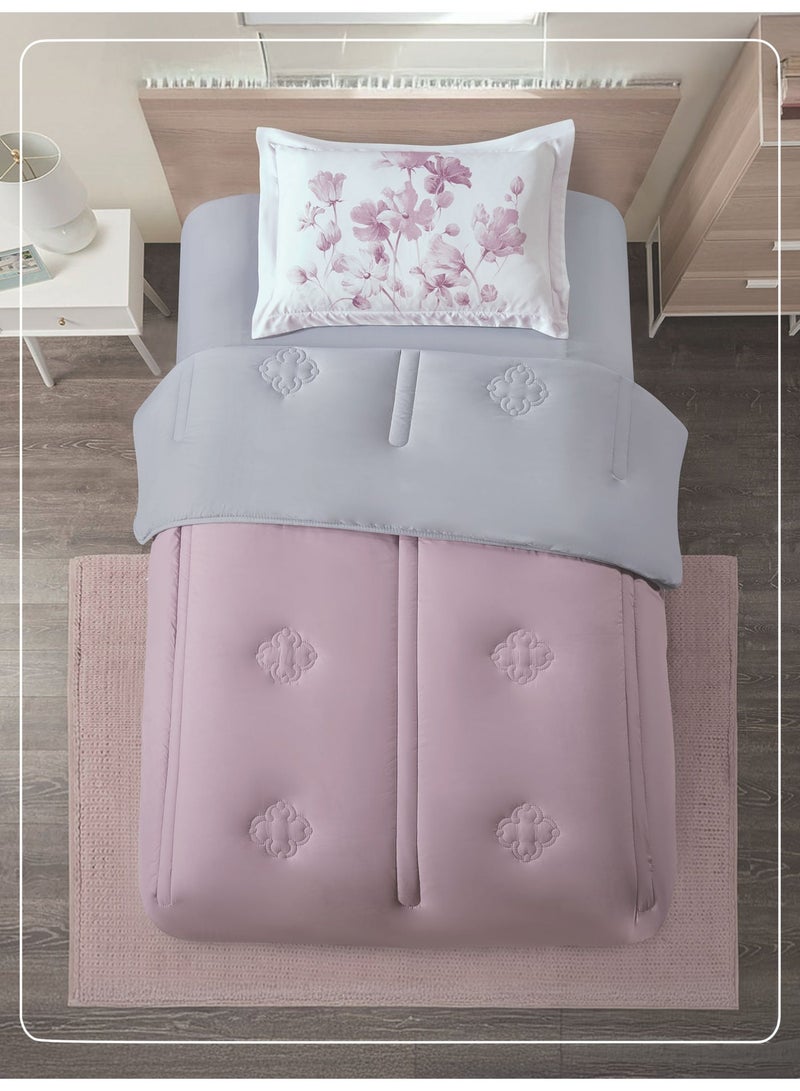Donetella Bedding Comforter Set, Single Size 170x230 cm - 2-Pcs Digital Print Quilted Bed Set, Microfiber Fabric - 1 Comforter And  1 Pillow Sham - Image 1