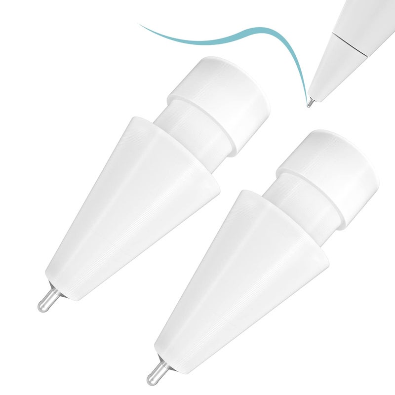 REEYEAR Upgraded Pencil Tips fit for Apple 2nd 1st Gen USB-C iPad Pro Air Mini Pencil,0.78mm No Wear Out iPencil Fine Point Accurate Increasing Apple Pen Nibs, Write Like A Real Pen,White - Image 1