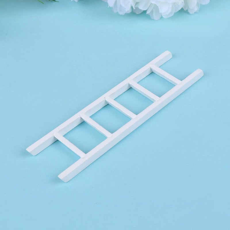 comfrt 1:12 Miniature Ladder Mini Wood Doll House Ladder Furniture Staircase Model DIY Dollhouse Furniture for Doll House Accessories - Image 1