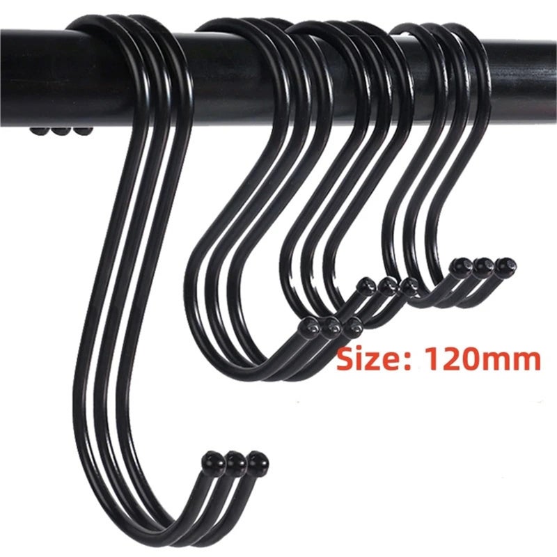Small S Shaped Metal Hooks 10Pcs Multi Function Kitchen Bathroom Hanger - Image 4