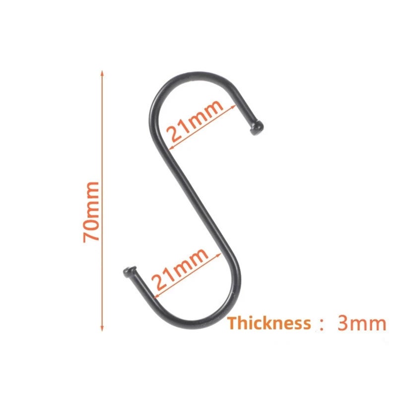 Small S Shaped Metal Hooks 10Pcs Multi Function Kitchen Bathroom Hanger - Image 3