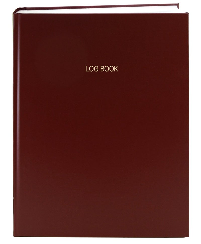 BookFactory Log BookMultipurpose Log Book 168 Pages 8 x 10 Burgundy Cover Section Sewn Hardbound LOG168SRSALMT2