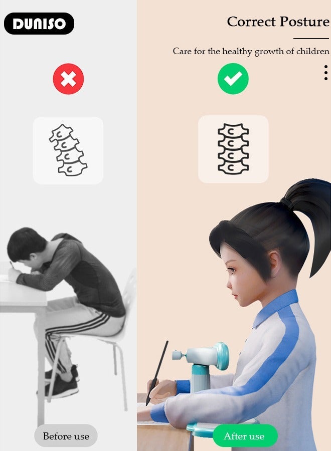 DUNISO Kid Sitting Posture Corrector, Writing Reading Frame T- Shaped Support, Anti Myopia Children Vision Protector Posture Trainer for Home Office School - Image 2