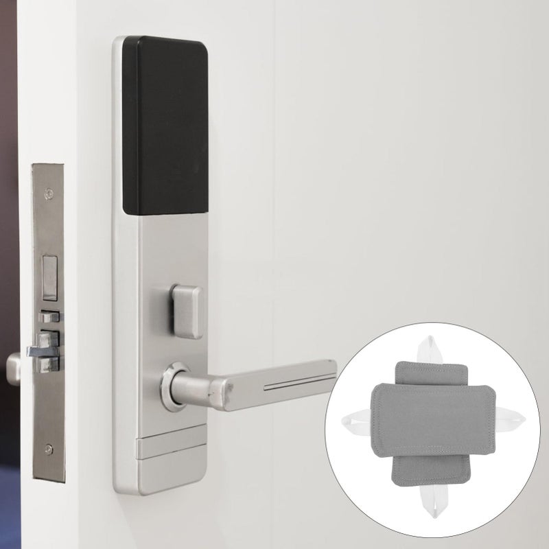 Soundproof Door Latch Cover 2 Pieces Gray for Bedroom Nursery and Office - Image 5