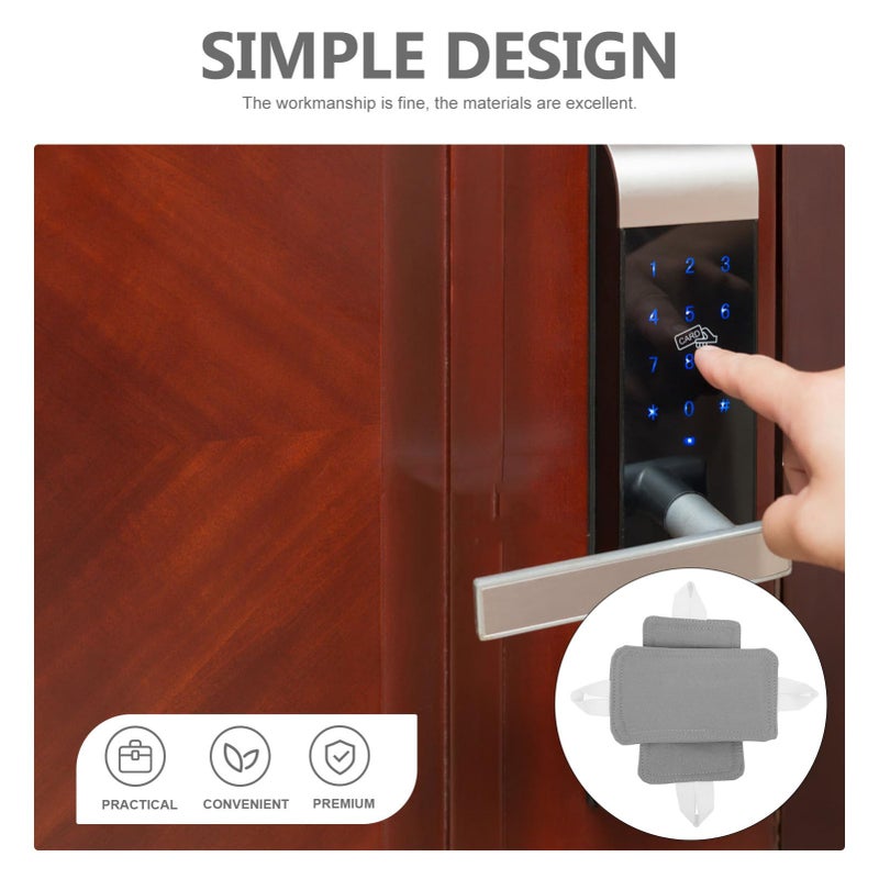 Soundproof Door Latch Cover 2 Pieces Gray for Bedroom Nursery and Office - Image 3