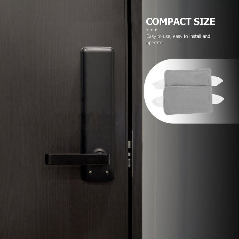 Soundproof Door Latch Cover 2 Pieces Gray for Bedroom Nursery and Office - Image 4