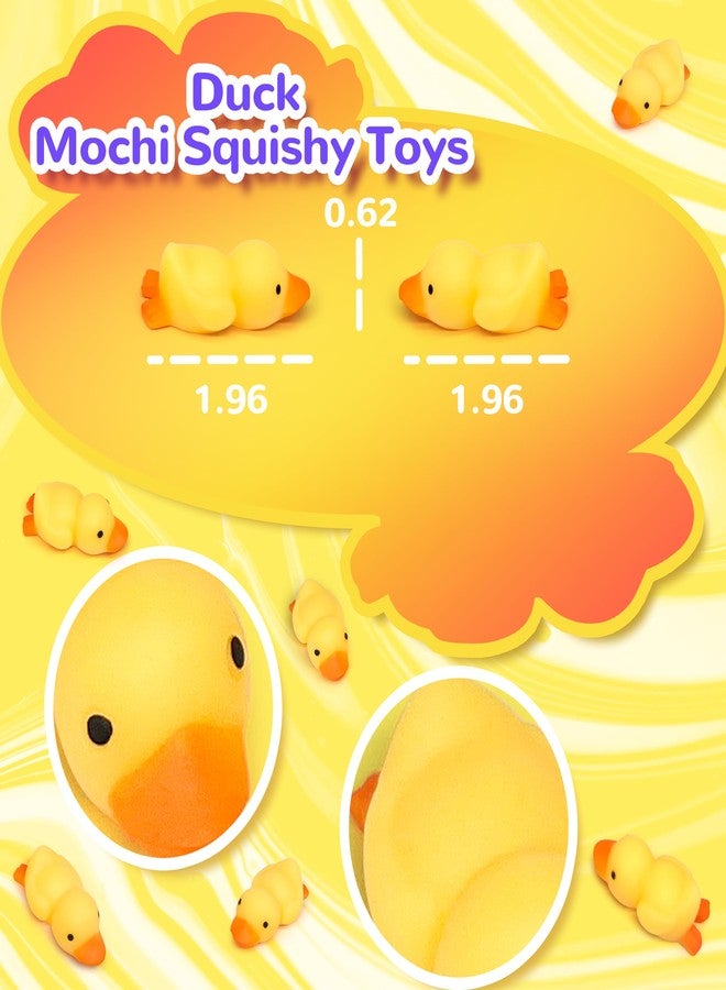 JIAHO 9 Pcs Duck Mochi Squishy Toys for Kids Party Favors, Mini Kawaii Mochi Squishies, Duck Squishy Stress Ball Fidget Toys Bulk for Kids Prizes, Easter Basket Stuffers - Small Mochis Squishy Animals Toys - Image 3