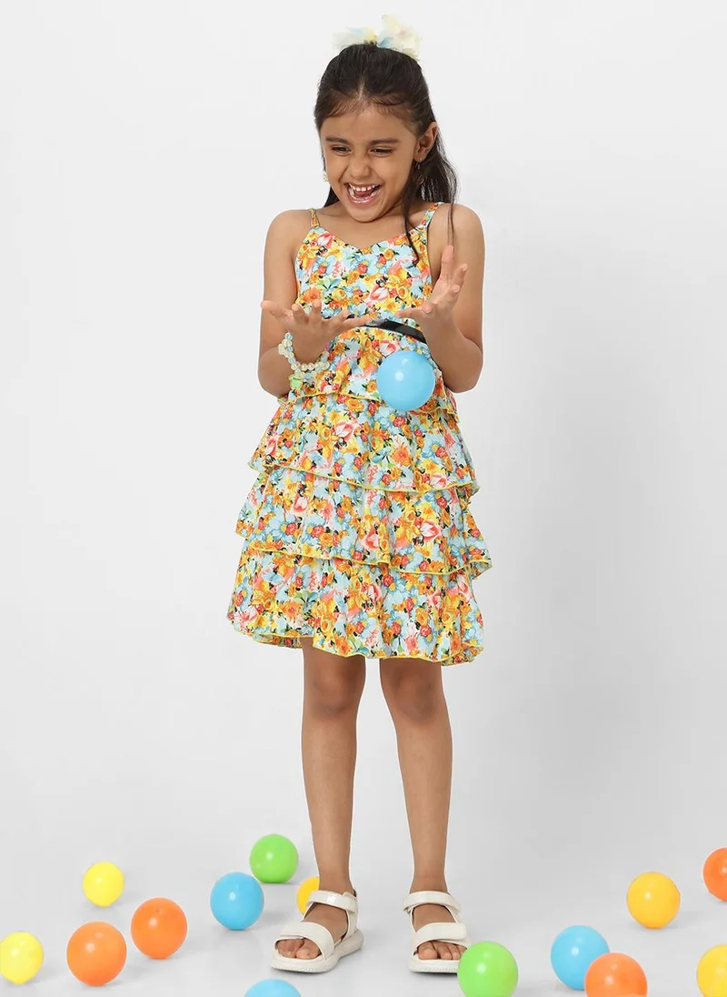 Nautinati Floral Tiered Dress
