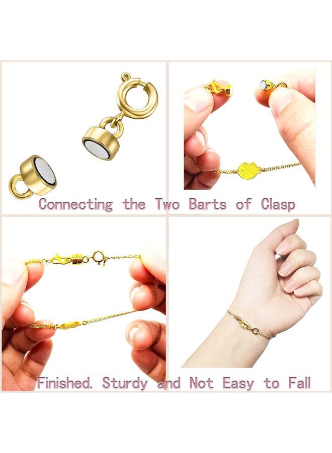 OHINGLT Strong Magnetic Necklace Clasps and Closures,Gold and Silver Plated Jewelry Clasps Converters for Bracelet Necklaces Chain - Image 5