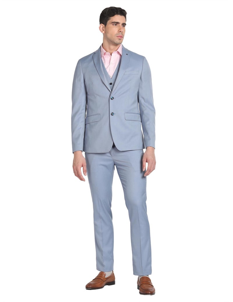 Arrow Tailored Regular Fit Three Piece Suit Grey Blue - Image 1