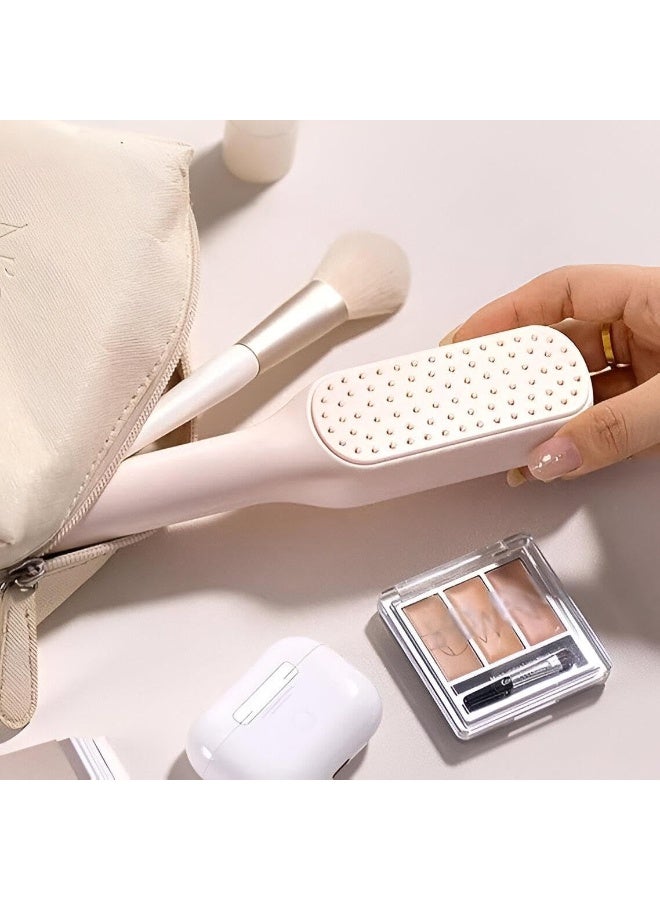 فرشاة شعر متعددة الوظائف ذاتية التنظيف للنساء - مشط تدليك مضاد للكهرباء الساكنة لفك تشابك الشعر بشعيرات ناعمة - فرشاة شعر غير مؤلمة للشعر الطويل والقصير والمجعد والمموج والمستقيم - فرشاة شعر أنيقة قابلة للسحب وسهلة التنظيف (متعددة الألوان، قطعة واحدة) - Image 4