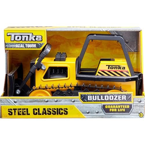 Tonka Steel Bulldozer Vehicle, Yellow - Image 4